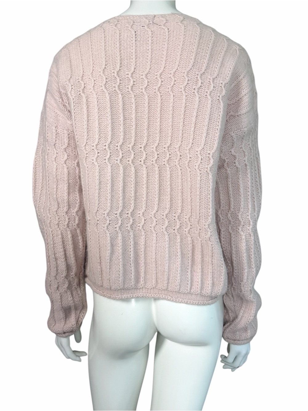 Vintage The Limited Angora Lambswool Cable Knit Pink Sweater Made USA - Picture 6 of 7